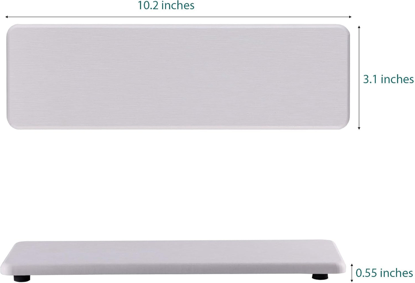 2 Pcs Water Absorbing Stone Trays, Kitchen/Bathroom Sink Soap Dish, Diatomite Tray Used for Hand Soap & Cosmetic Bottles in The Modern Home, 3.2" W x 10.2" L, White