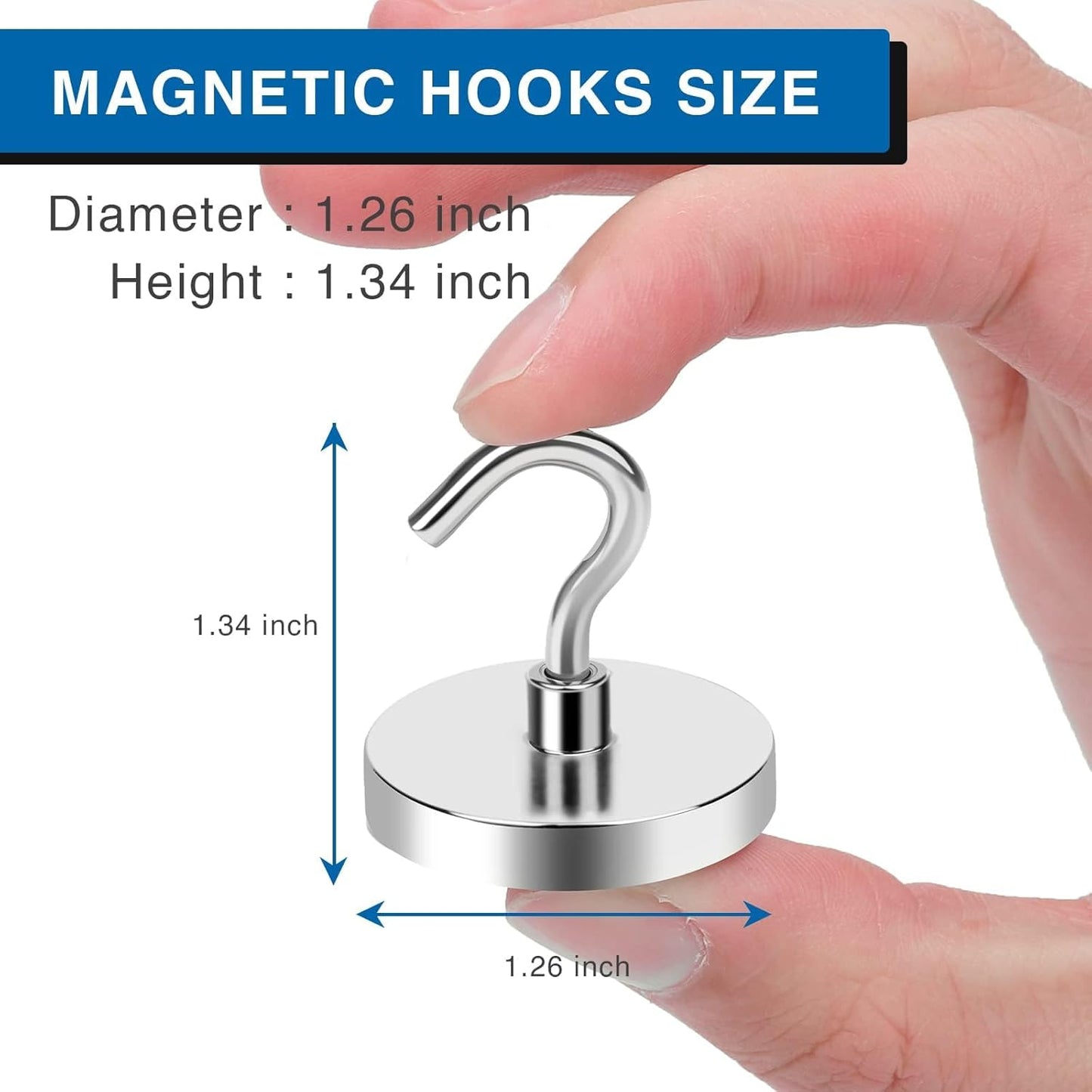 LOVIMAG Magnetic Hooks for Cruise Cabins, 110lbs Magnetic Hooks for Classroom, Strong Magnets with Hooks for Hanging, Neodymium Magnet Hooks for Fridge, Ceiling, Locker, Camper, Travel-12 Pcs