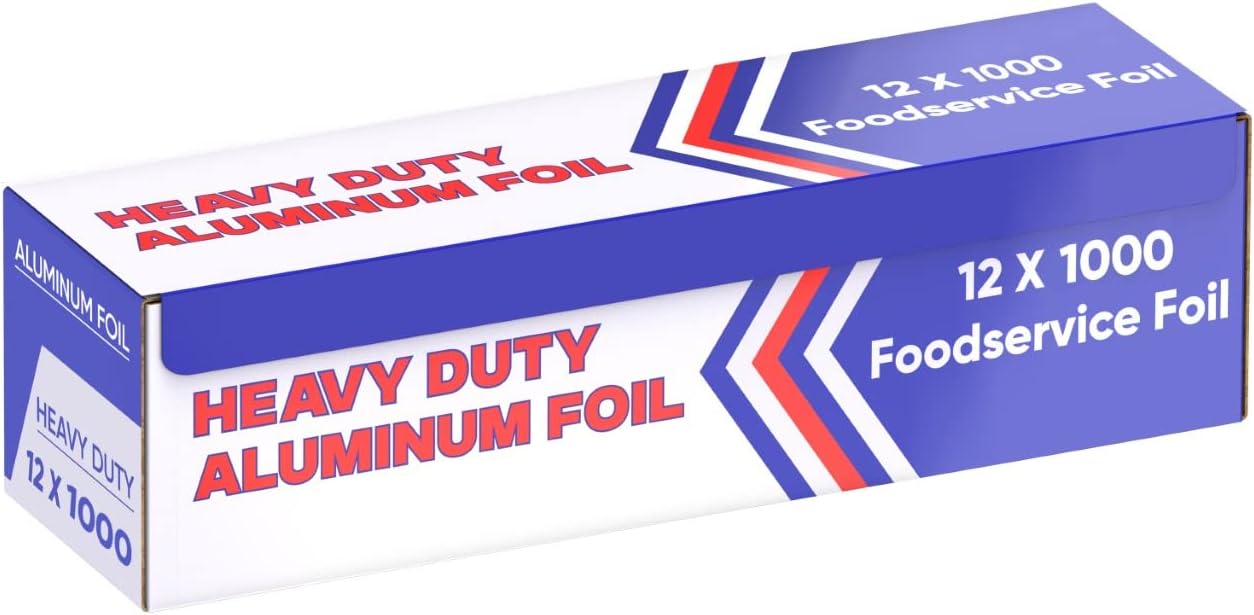 Aluminum Foil (12"x1000 ft.) - Heavy Duty Aluminum Foil Wrap for Food, BBQ, Grilling and Roasting - Tin Foil Perfect for Multipurpose Kitchen (1 Box)