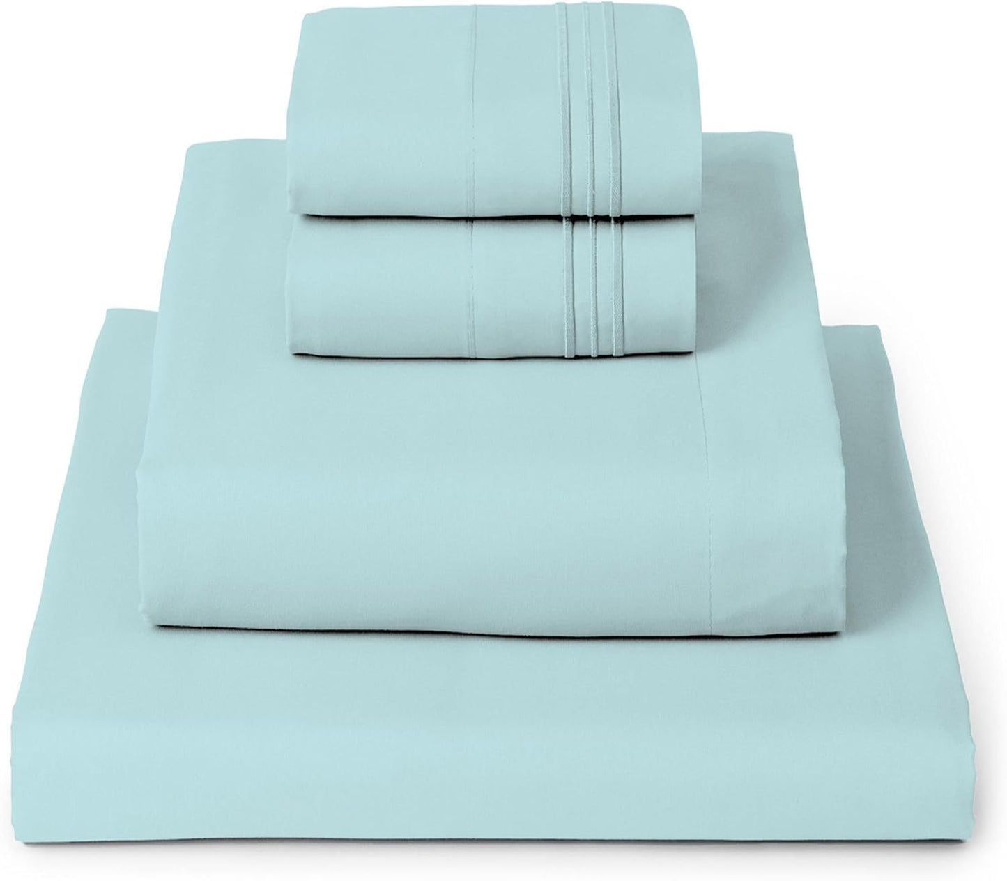Mellanni Full Sheets Set - 4 PC Iconic Collection Bedding - Hotel Luxury, Extra Soft, Cooling Bed Sheets - Wrinkle, Fade, Stain Resistant (Full, Aqua)