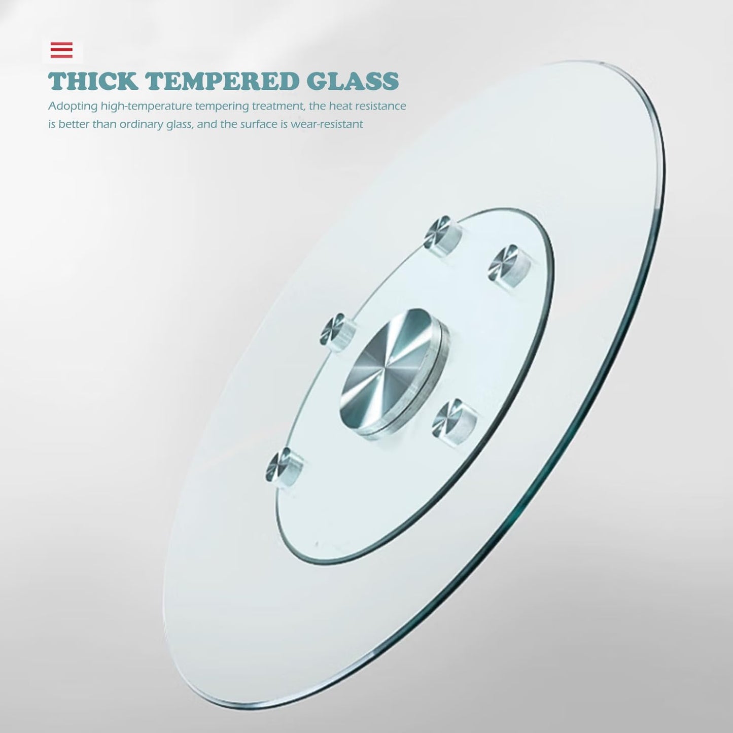 Glass Lazy Susan,31.3" Glass Lazy Susan for Dining Table Turntable Centerpiece with Swivel Assist System & Smooth Spin Round Tabletop Rotating Tray (31.3 in)