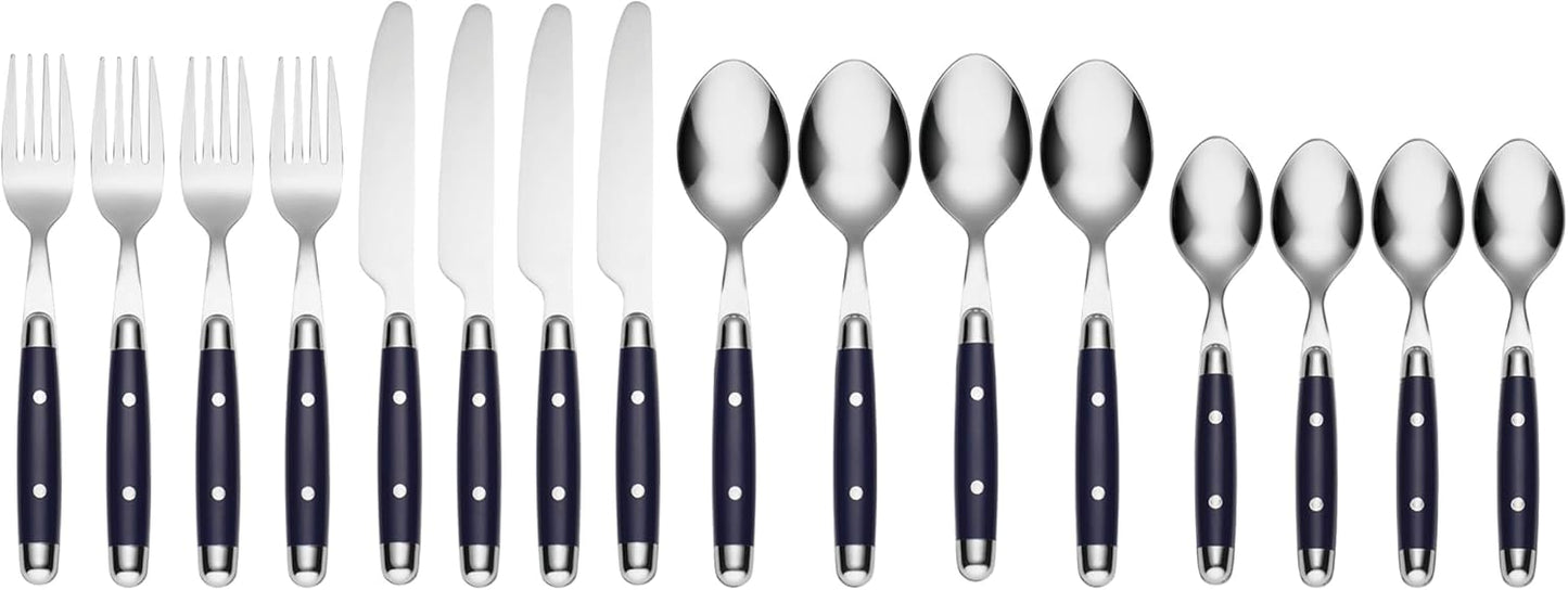 Cambridge Silversmiths, Blue, Jubilee Flatware, Service for 4, 16 Piece Set, Dorm Room Essentials, First Apartment