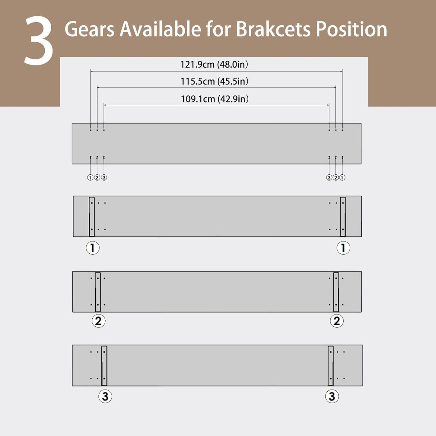 DINZI LVJ Long Wall Shelves, 55.1Inch Wall Mounted Shelves Set of 2, Extra Large Floating Storage Ledges with Sturdy Metal Brackets for Living Room, Bathroom, Bedroom, Kitchen, Rustic Brown