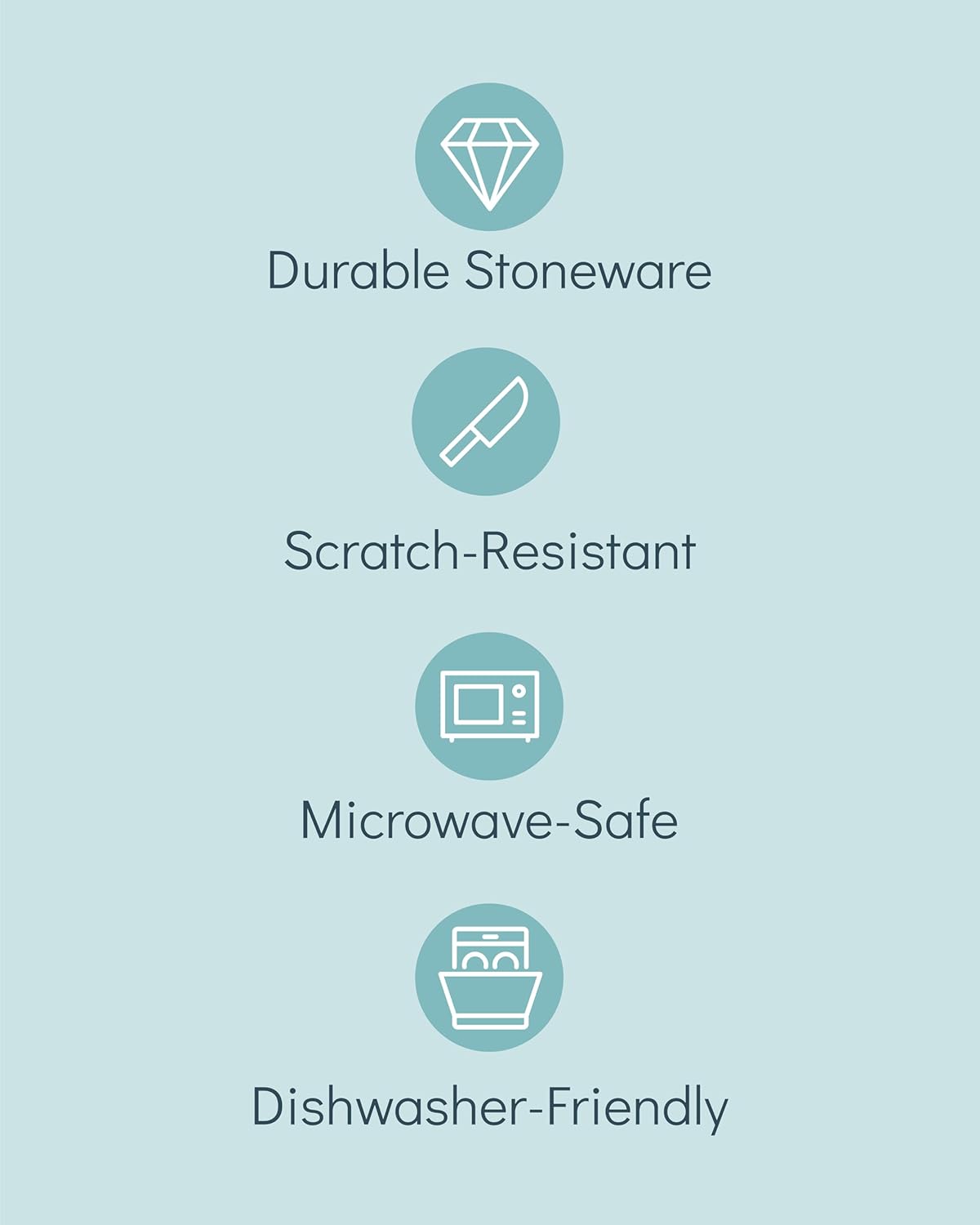 Stoneware dinnerware set 4 persons 16 pcs - Dishwasher, microwave and scratch resistant - Bowl and plate set 4 persons modern - Dinner service Pure Living black in gray…