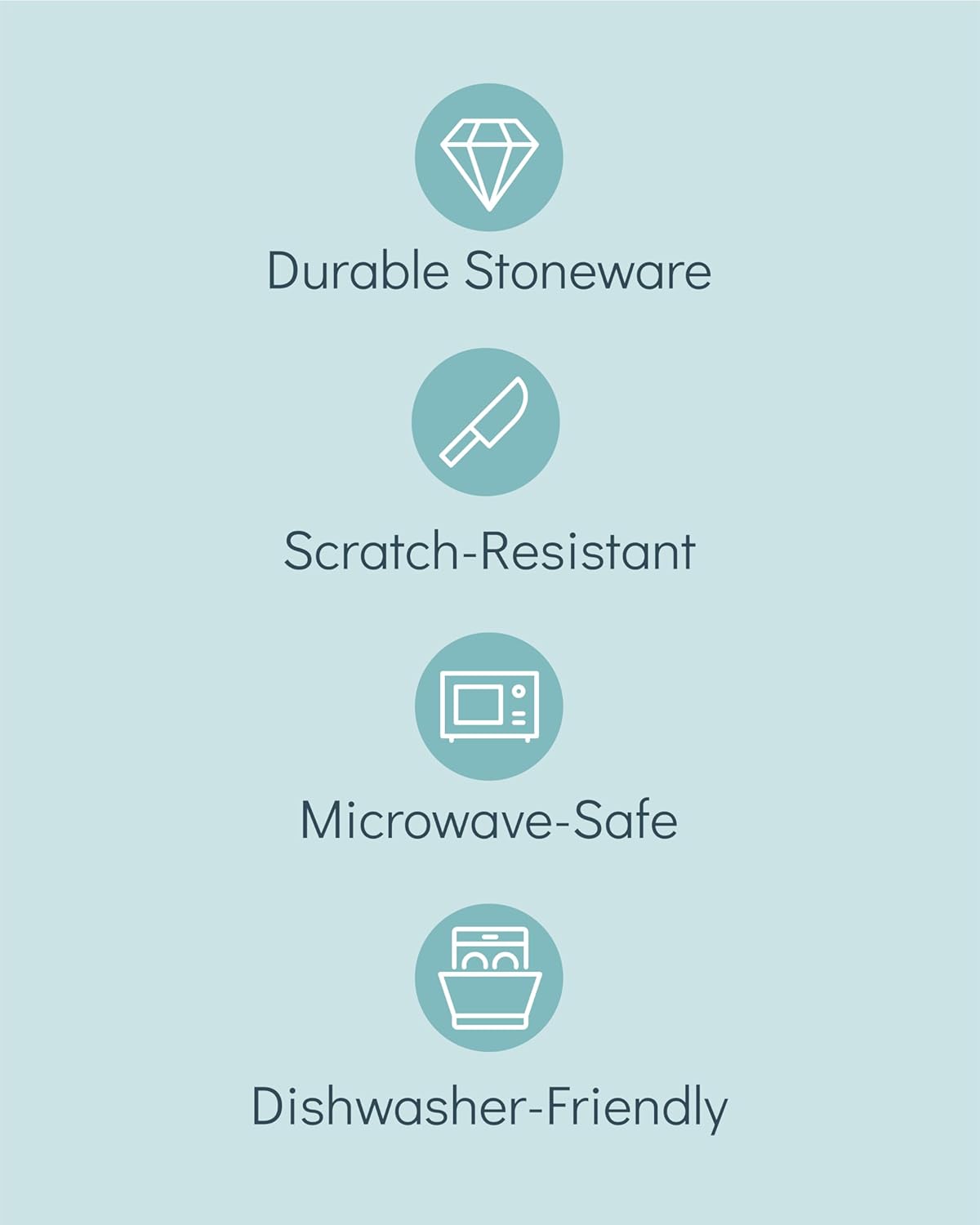 Stoneware Dinnerware Set for 8 People HYGGE 24-Piece - Elegant Scandi Design - Premium Dish Set - Bowl and Plate Set - Tableware for 8 People in a Ribbed Design - Pure Living in White