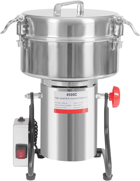 Electric Grain Mill Grinder, 4500g/9.92lb High-speed 30000r/min Food Grinder, 110V 5000W Countertop Grain Mill for Dry Spice Herbs Grains Coffee Rice Pepper (4500g)