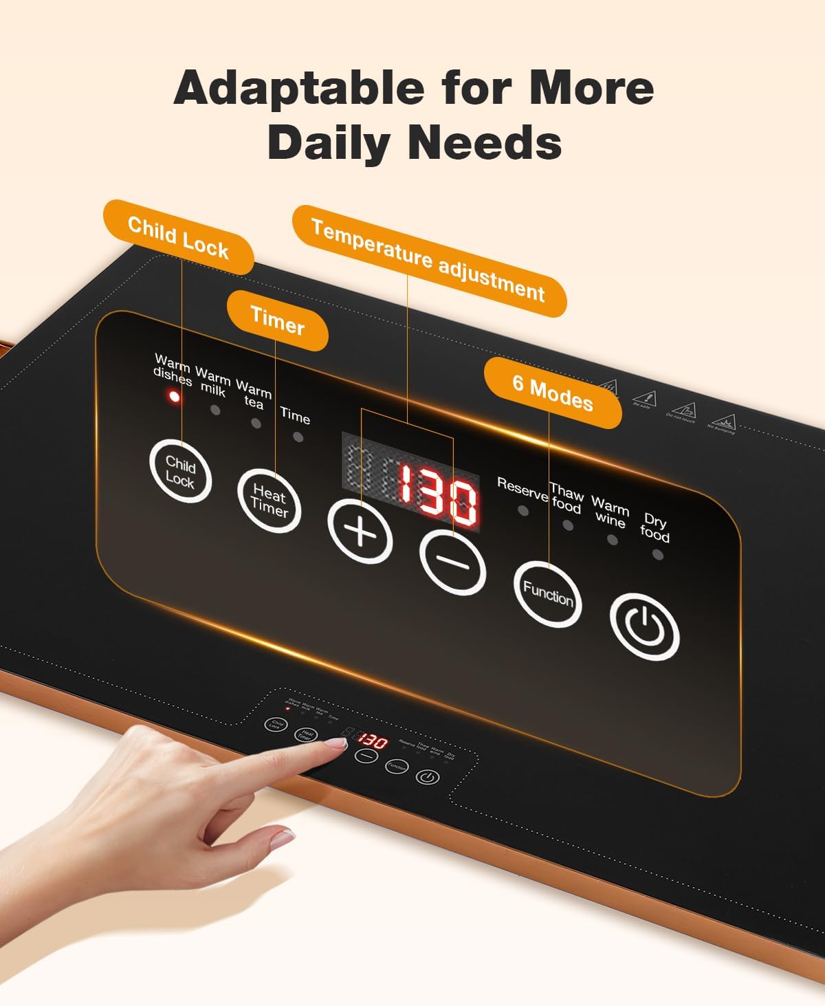 Electric Warming Tray (32''×18''), Adjustable Temperature, 10s Full Surface Heating, Smart Scheduling + Timer, Intelligent Digital Display, Food Warmer for Parties, Buffet, Home Use