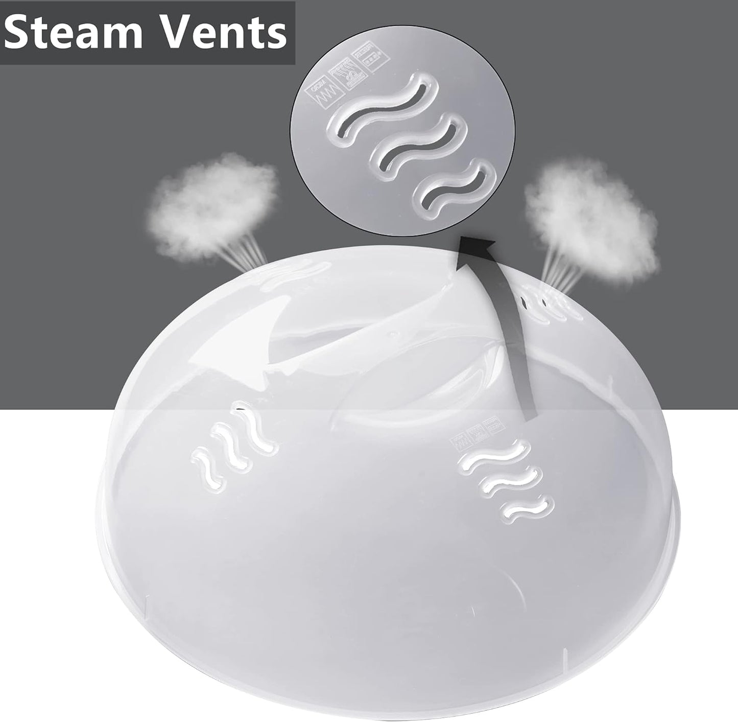 Microwave Cover for Food 2PCS Microwave Splatter Cover Large Microwave Plate Food Cover With Easy Grip Handle Anti-Splatter Lid With Enlarge Steam Vents,11.5 Inch,BPA Free & Dishwasher Safe 2-PCS