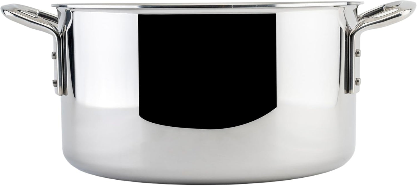 WINCO Tri-Ply Stock Pot, 12-quart, Silver