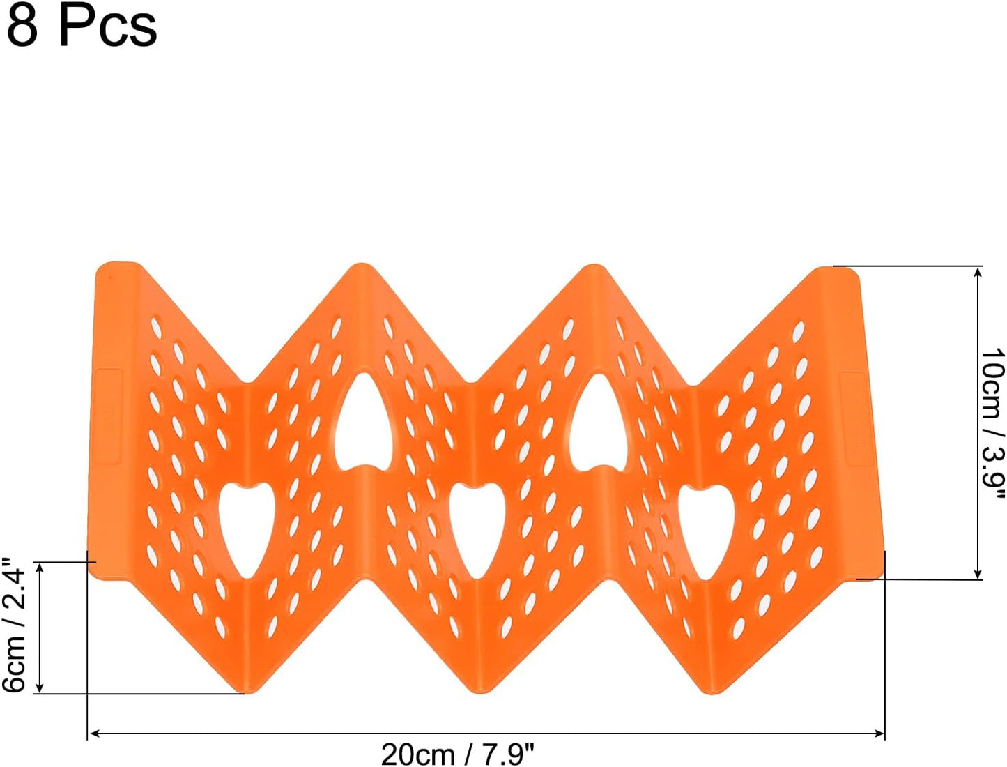 uxcell 8 Pcs Taco Holder Stand, Plastic Taco Plates Hold Up to 3 Tacos, Hollow Carved Taco Shell Holder, Dishwasher Microwave Safe, Orange