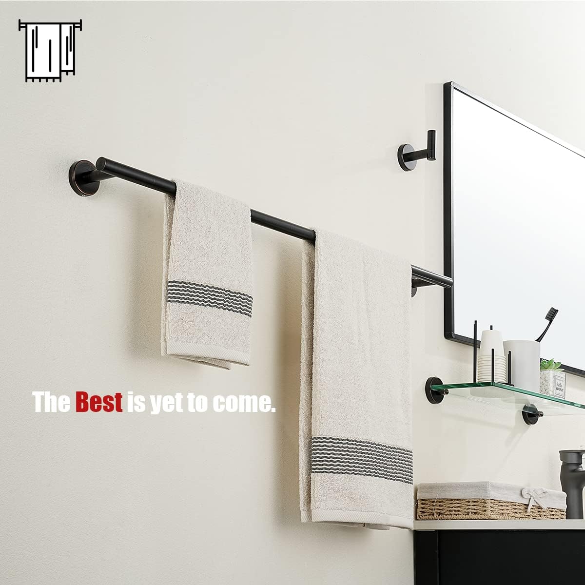 JQK Oil Rubbed Bronze Towel Bar, 33 Inch 304 Stainless Steel Thicken 0.8mm Towel Rack Bathroom, Towel Holder ORB Wall Mount, Useable Length 30 Inch, TB110L30-ORB