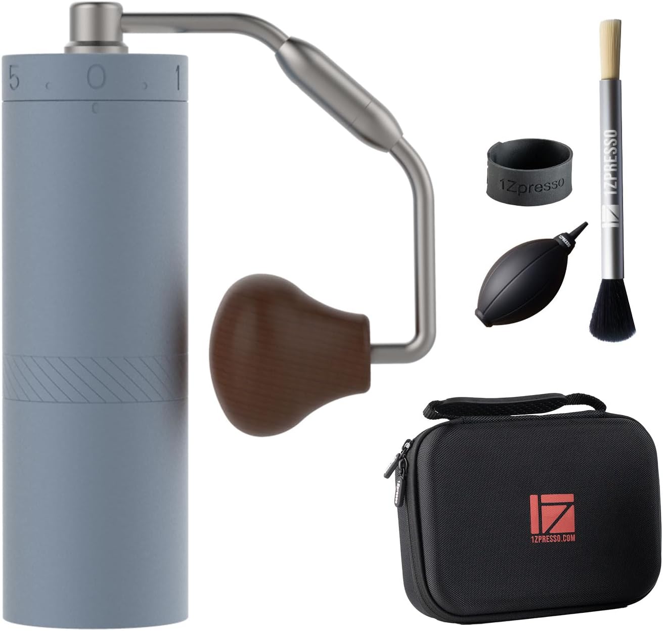 1Zpresso X-Ultra Manual Coffee Grinder-Pacific Blue, Well-built Sturdy Metal Body, Assembly Stainless Steel Burr, Numerical External Setting, Magnet Catch Cup, Faster Grind Efficiency Portable Mill…