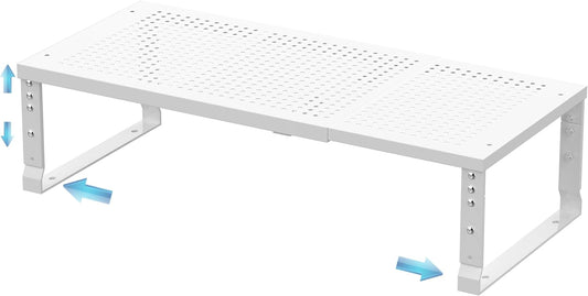 Expandable Spice Rack & Kitchen Cabinet Organizer - Stackable, Adjustable Shelves for Cabinets, Countertops, Cupboards & Pantries(1 Pack/Large/White)