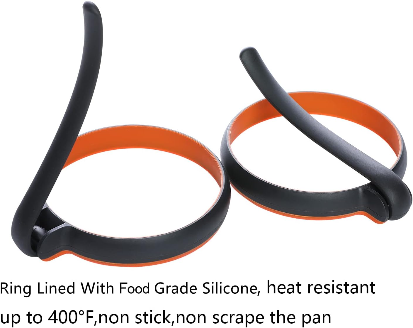 Silicone Egg Rings For Egg Mcmuffins Maker, Silicon Egg Shaper Egg Form for Pancake Patties & English Muffin, Foldable Round Crumpet Ring Mold, Non Stick Egg Circles