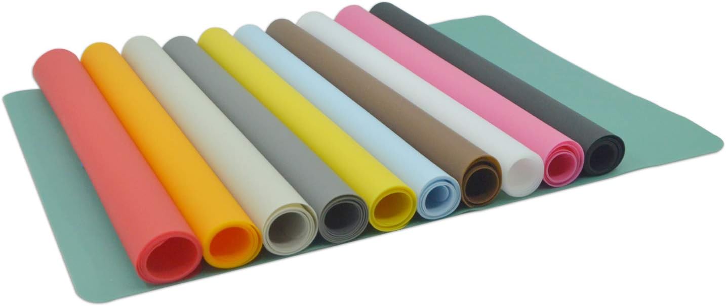 Silicone Placemats, Food-Grade Non-Slip Waterproof, Dining, Stain Resistant, Countertop Protector, Kitchen Counter Mat, Heat Resistant, Baking mat Dishwasher Safe (15.7x11.8Inch-4pack, Gray)