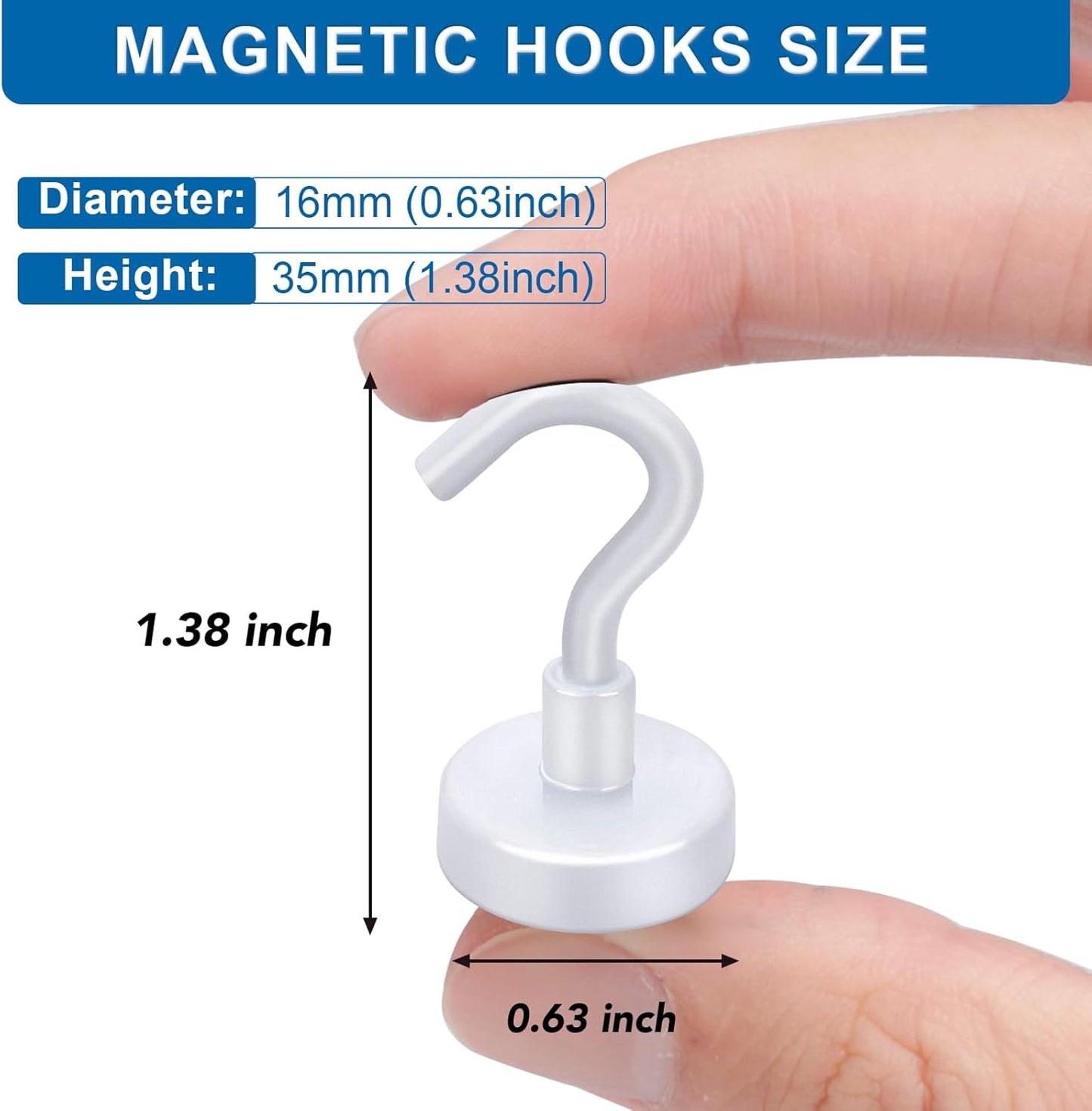 LOVIMAG Cruise Essentials - 28lbs Magnetic Hooks for Cabins, White Cruise Magnets for Door, Strong Magnetic Hooks for Hanging, Refrigerator, Ceiling, Grill - 12 Pack