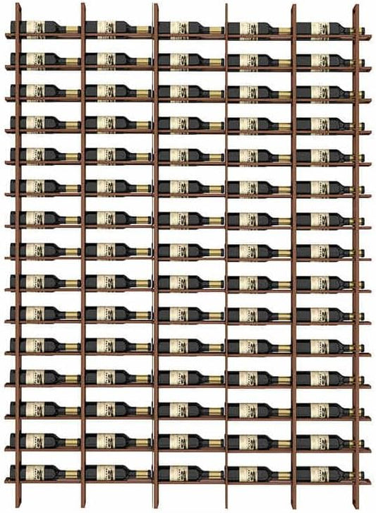 Wine Rack Freestanding Floor, 16 Tier 80 Bottle Capacity Display Holder, Industrial Wine Bottle Storage Shelves, for Any Bar, Wine Cellar, Kitchen, Dining Room (Brown, 5 Column)