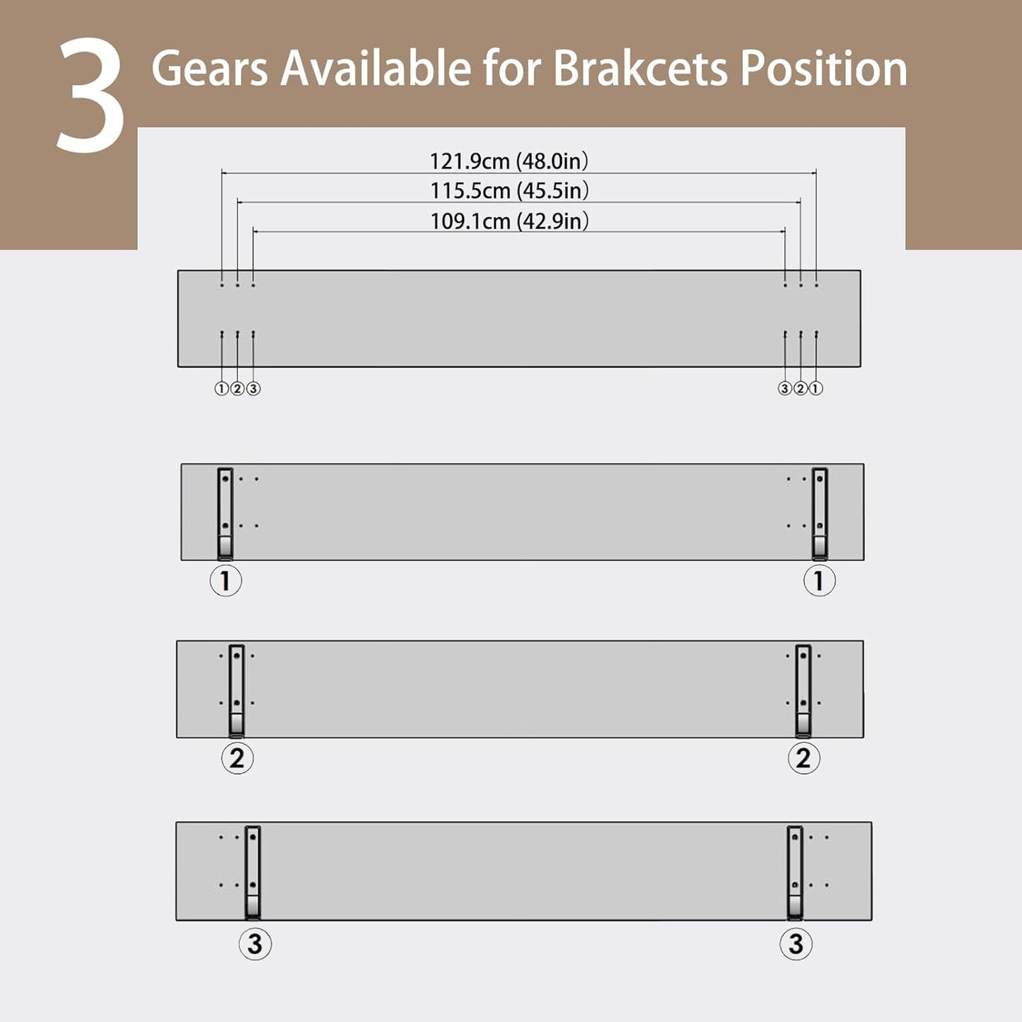 DINZI LVJ Long Wall Shelves, 55.1Inch Wall Mounted Shelves Set of 2, Extra Large Floating Storage Ledges with Sturdy Metal Brackets for Living Room, Bathroom, Bedroom, Kitchen, Rustic Brown