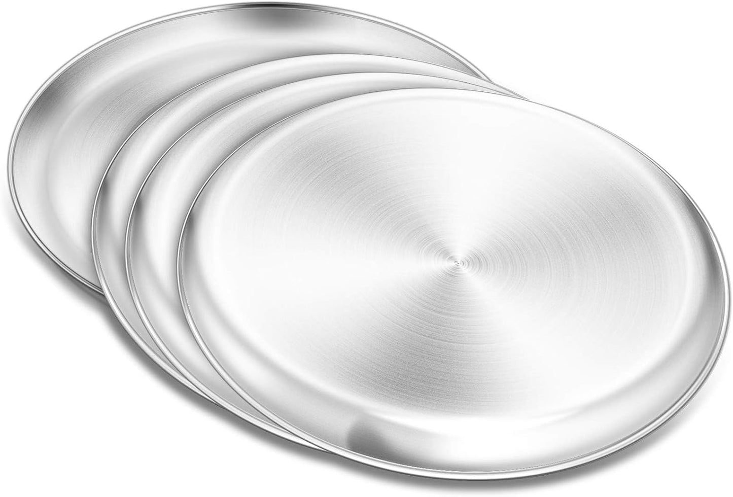Pizza Pan, 13½ inch Stainless Steel Pizza Pan Set Large Pizza Oven Pans Tray for Baking Serving, Healthy & Heavy Duty, Dishwasher Safe & Easy Clean - 4 Piece