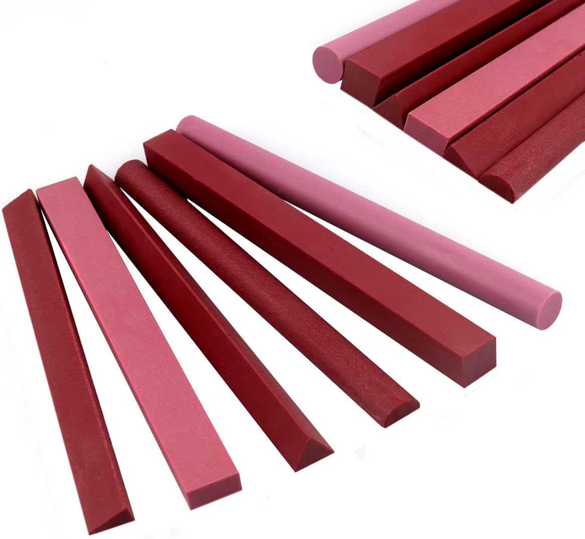 Sharpening Stone Set, 6pcs 3000# Ruby Whetstone Kit Small Fine Polishing Sharpener Stone for Sharpen Chisel Gouge,Knife and Bladed Cutting Tools, Variety of Shapes[Length:100mm(3.94Inch)]