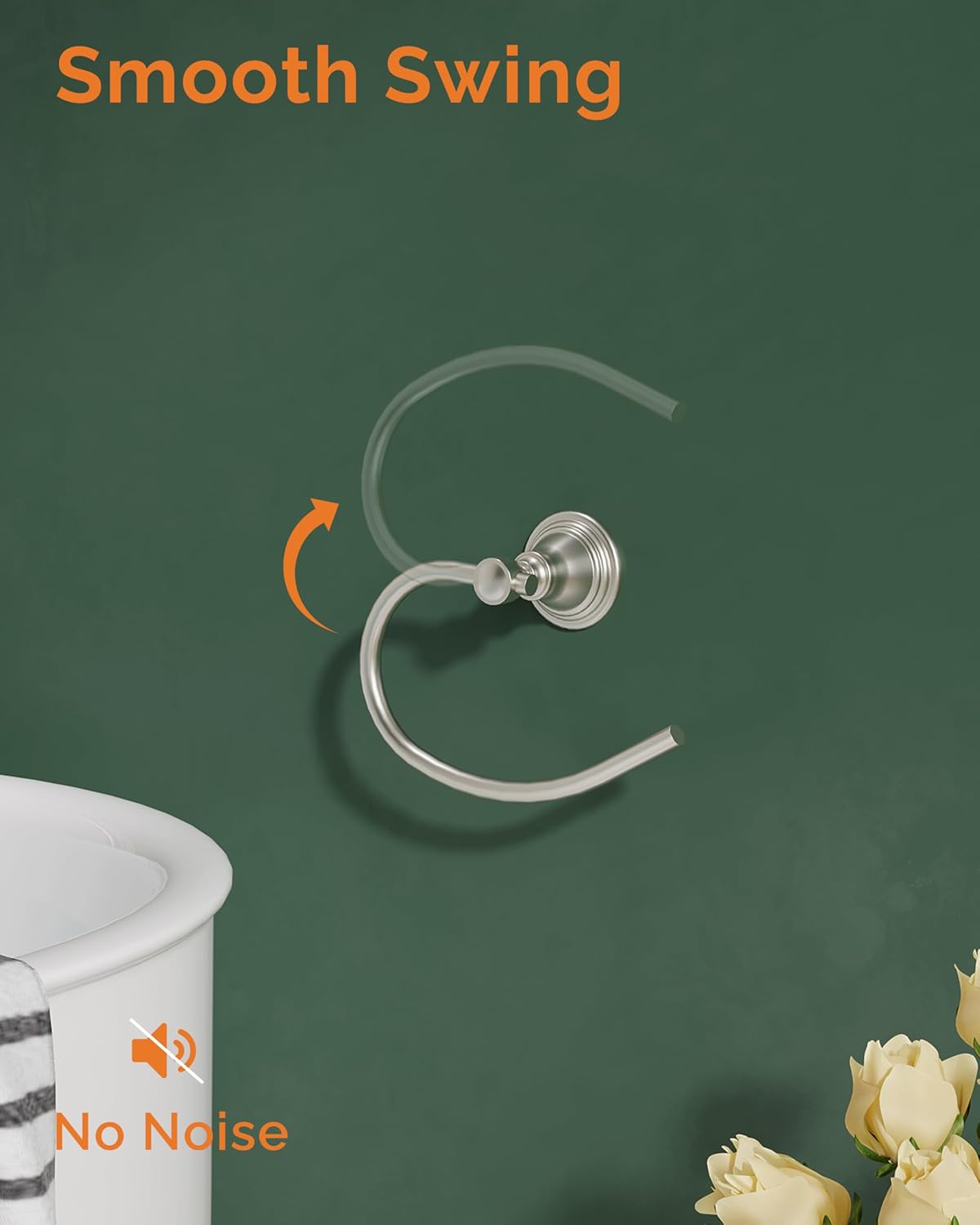 Towel Ring, Stainless Steel Hand Towel Holder for Bathroom Wall Mount, Heavy Duty Towel Hanger for Kitchen, Bath, RV (Brushed Nickel)