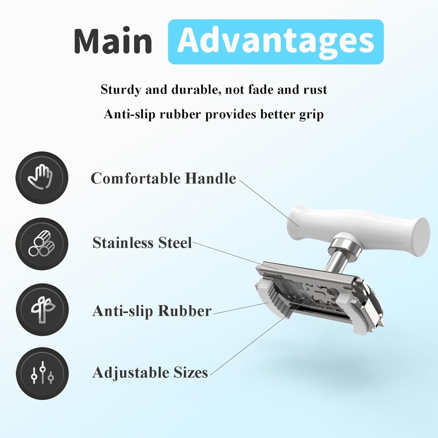 Jar Opener for Seniors with Arthritis & Weak Hands, Easy Twist Jar Openers, Adjustable Multifunctional Jar Lid Opener, Jar Bottle Cap Opener Gripper, Useful Gifts for Elderly/Women/Men (White)