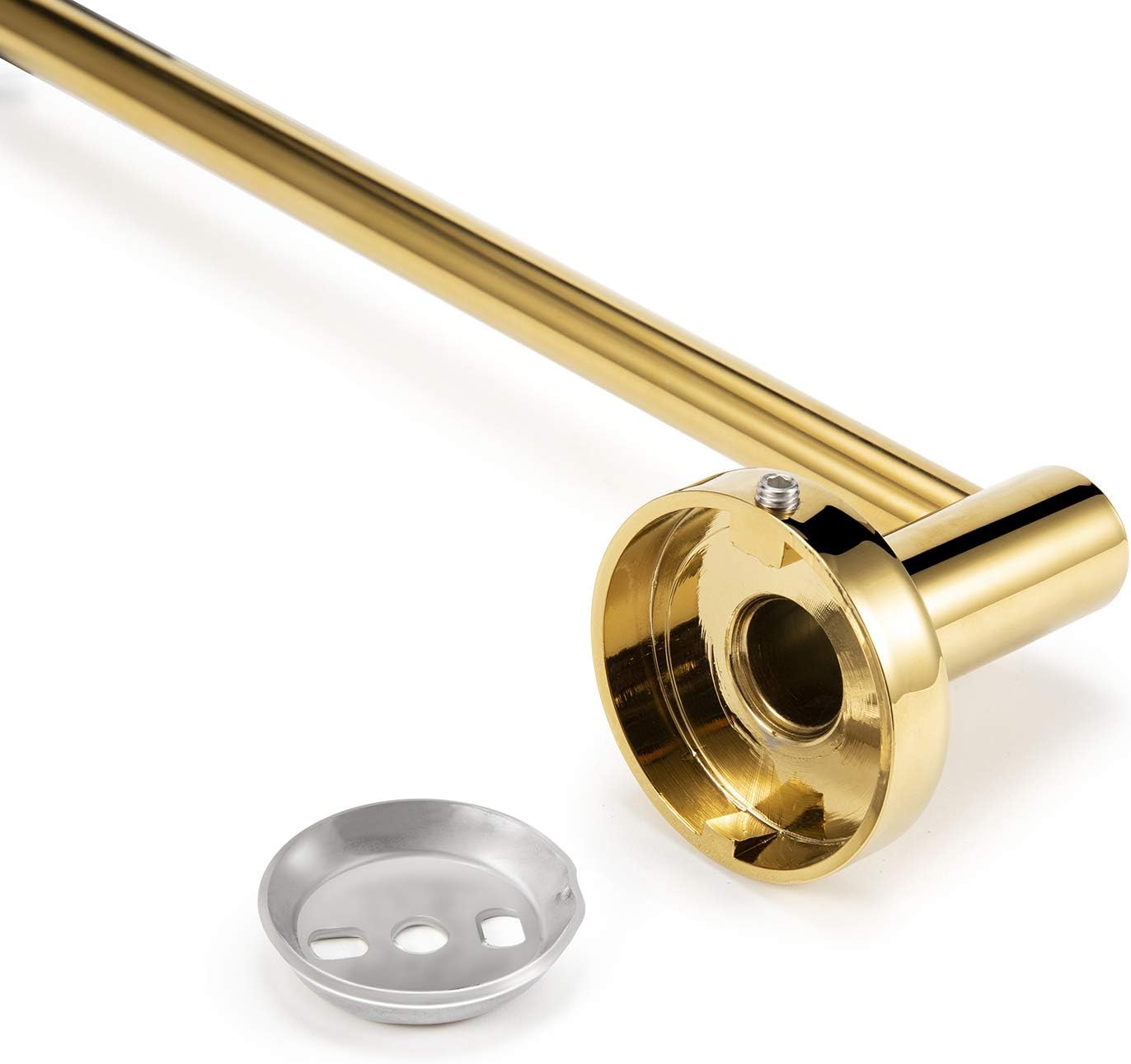 JiePai Bath Towel Bar Gold, 11.8 Inch Stainless Steel Towel Rack Bathroom Towel Holder Wall Mount Kitchen Dish Cloth Hanger (Gold, 11.8 Inch)