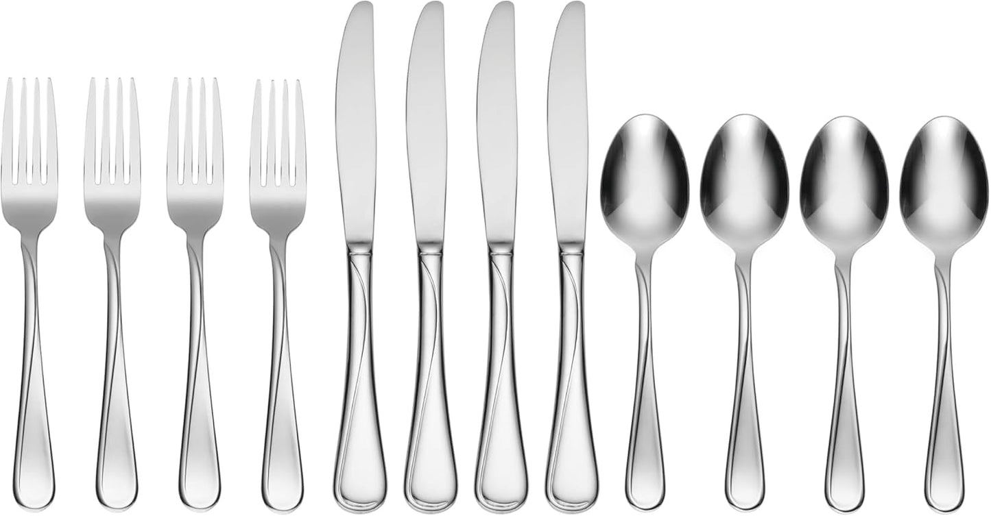 Oneida Flight 12-Piece Stainless Steel Flatware Set, Service for 4