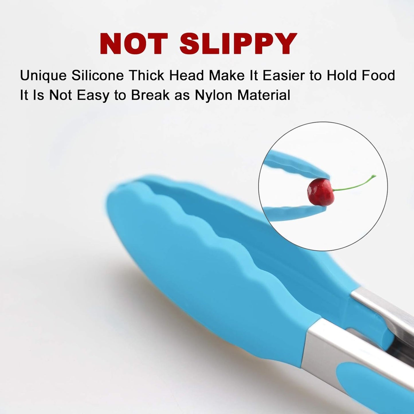 4 Pack Blue Kitchen Tongs, Premium Silicone BPA Free Non-Stick Stainless Steel BBQ Cooking Grilling Locking Food Tongs, 9-Inch & 12-Inch