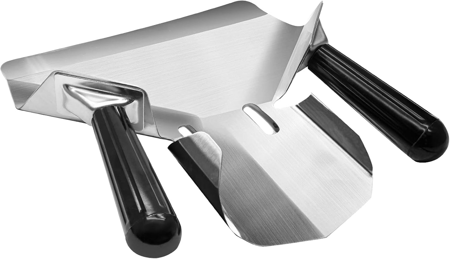 Stainless Steel French Fry Popcorn Scoop, Quick Fill Tool for Food Bags & Boxes, Multipurpose Utility Scooper for Bagger French Fries, Snacks, Desserts, Ice, Dry Goods(Dual Handle)