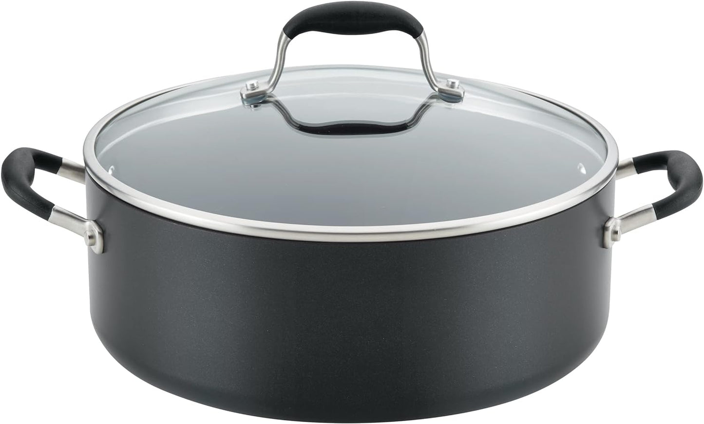 Anolon Advanced Home Hard-Anodized Nonstick Wide Stock Pot/Stockpot (7.5-Quart, Onyx)