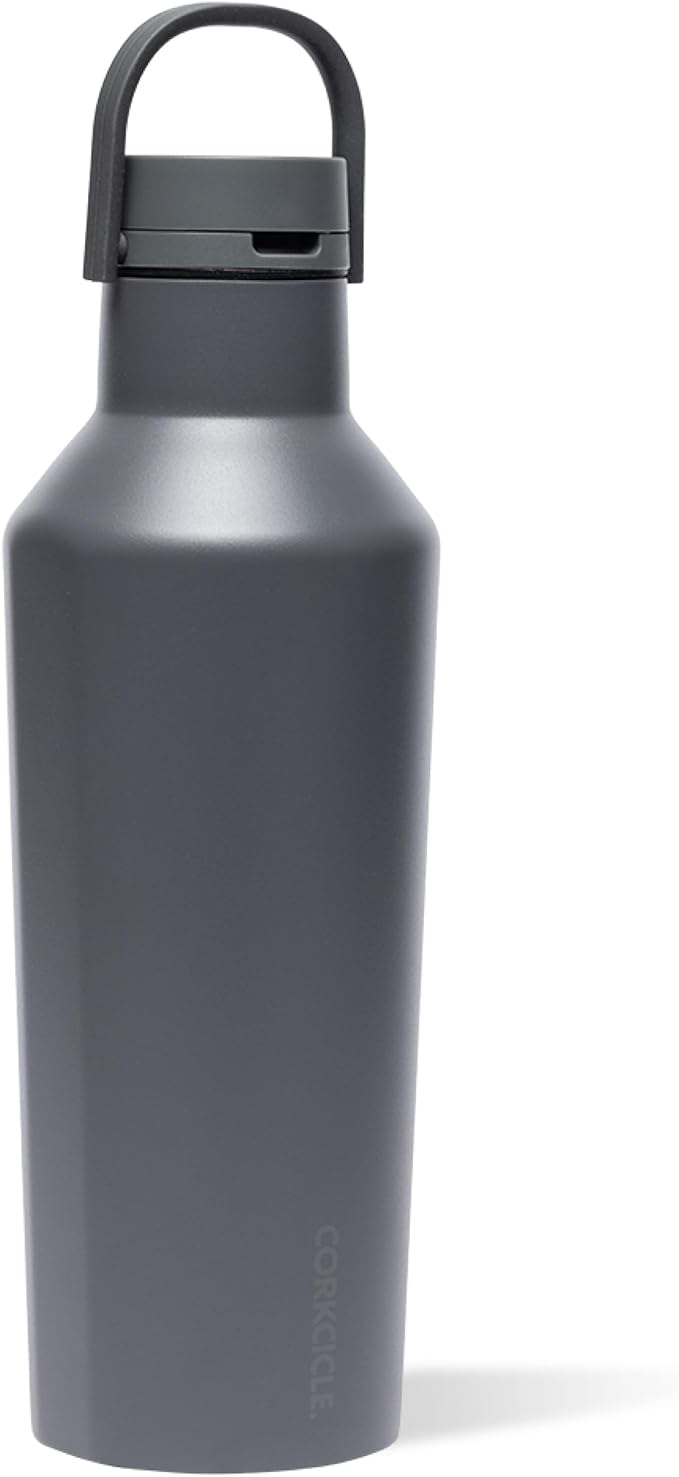 Corkcicle Classic Sport Canteen Insulated Water Bottle - Keeps Beverages Cold 25 Hours - Triple Insulated - Summer Drinkware Gift - Keeps Drinks Ice Cold - Leak-Proof Cap - 20 oz - Flint