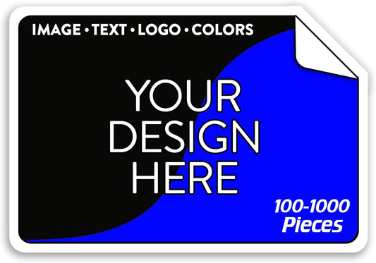 5-1000 Custom Vinyl Stickers - Upload Your own Image, Text, Design, Logo - Personalized Logo Labels for Handmade, Packaging, Bottle, Jars, Candle, Brand Stickers (Black, 6x4)