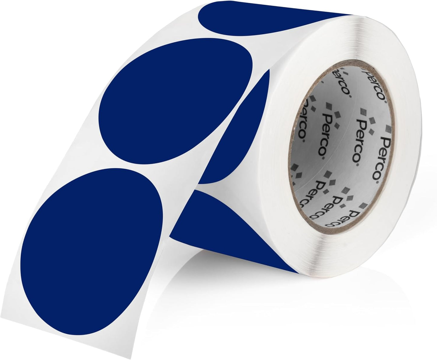 Perco Dark Blue 3-Inch Round Circle Dot Sticker Labels with Easy Peel Perforation - 500 Labels per Roll - Strong Adhesion, Vibrant Colors for Organizing, Crafting & More - Made in USA