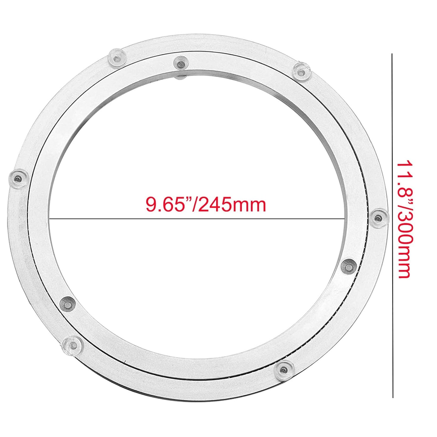 Aluminium Alloy Turntable Bearing, Heavy Duty Swivel Turntable Lazy Susan Rotating Bearing Turntable Round Dining Table Smooth Swivel Plate Hardware (300mm - 12inch)