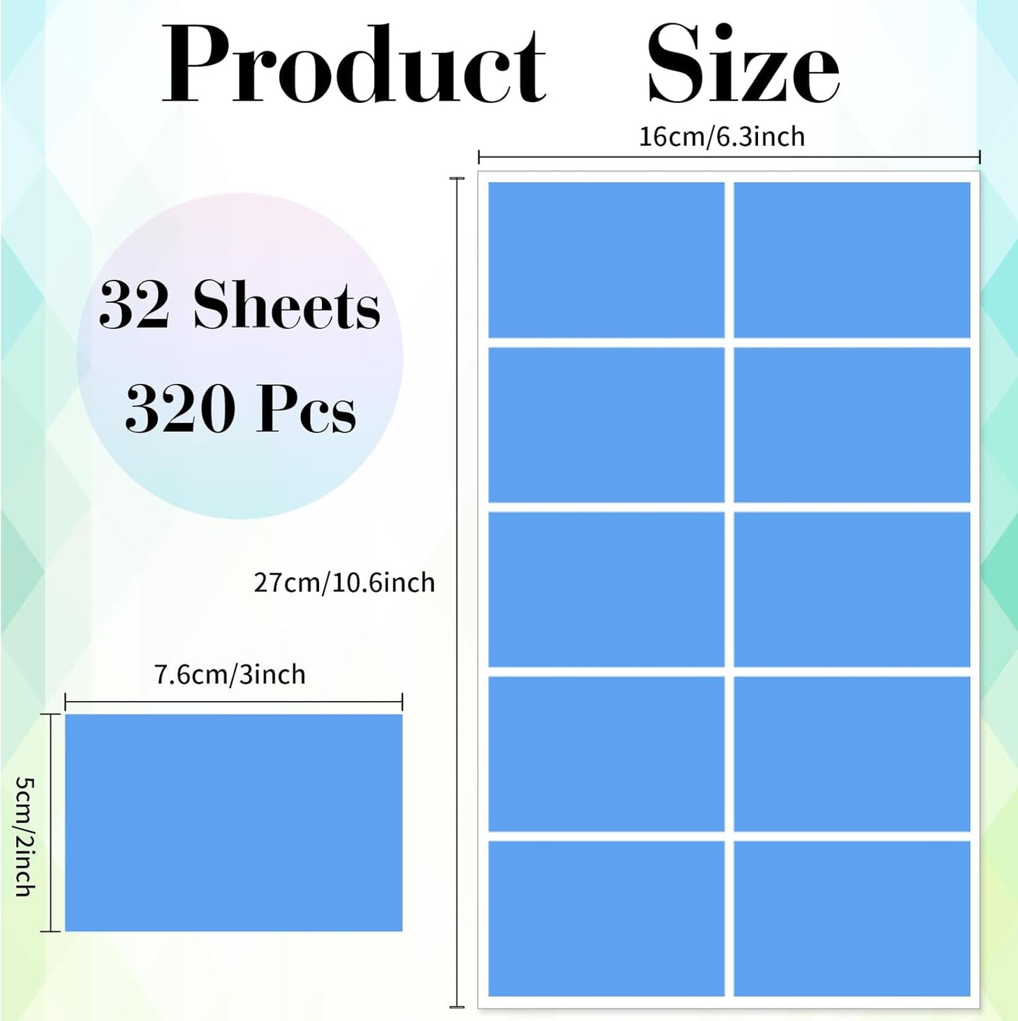 STARLIBOO Colored Labels Stickers, 3 x 2 Inch Rectangular Moving Labels for Boxes, 8 Colors Large Moving Stickers- 320 Pack