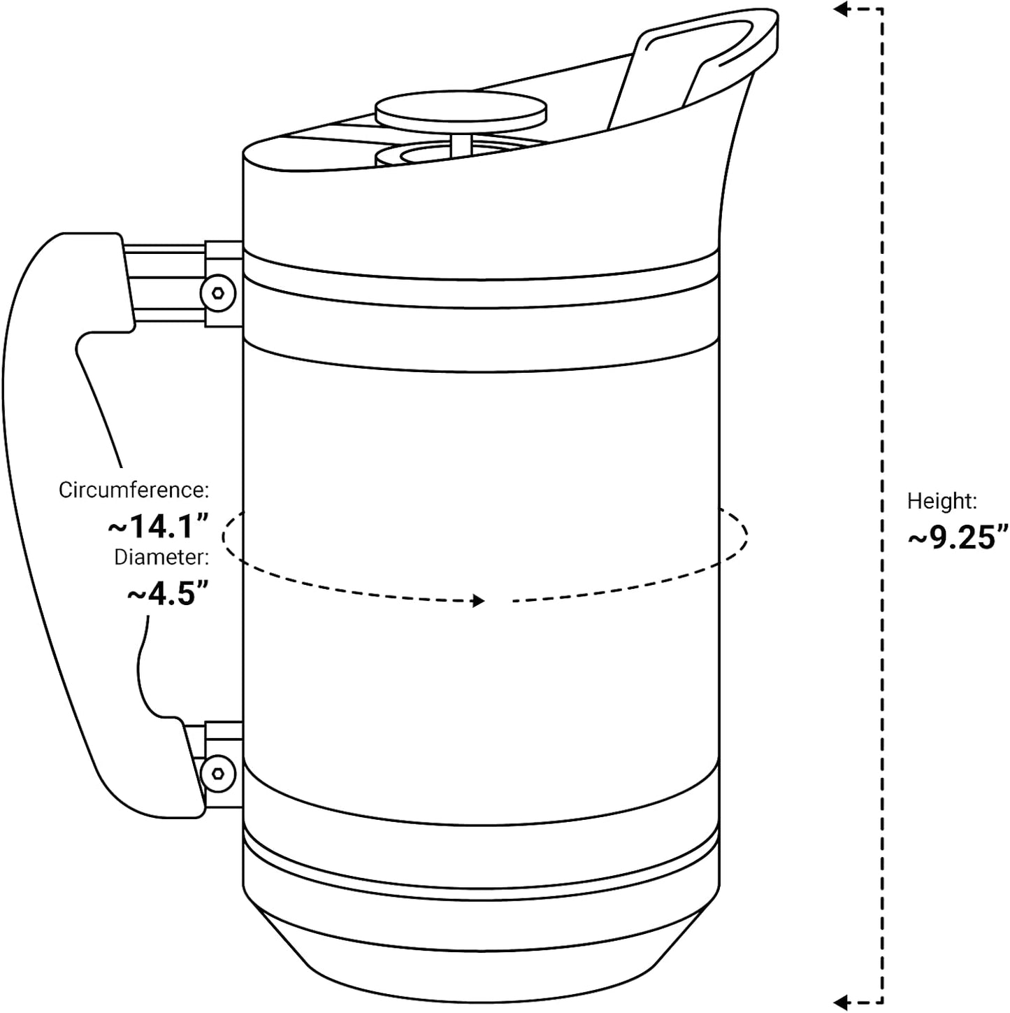 Basecamp Coffee Press - Double Wall Vacuum Insulated Stainless Steel - Bru-Stop Technology, No Grounds in Coffee, No Spill Lid (Storm Gray, 32 fl.oz)