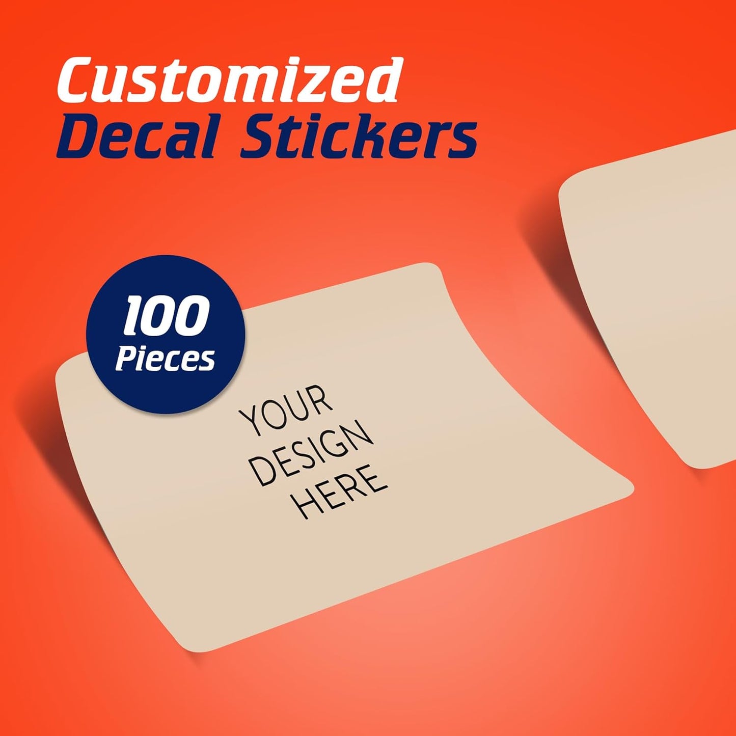 100 Custom Vinyl Stickers - Upload Your own Image, Text, Design, Logo - Personalized Logo Labels for Handmade, Packaging, Bottle, Jars, Candle, Brand Stickers (Brown, 3x2)