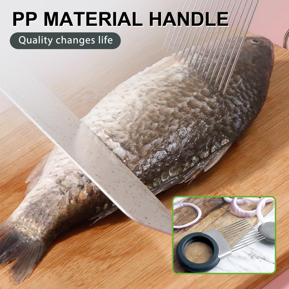 Onion Holder for Slicing, Stainless Steel Onion Slicing Rack, 2024 Upgraded Slicer, Lemon Slicer Vegetable Cutter, Home Kitchen Tools, Fruit, Lemon Slice Aids (2pc)