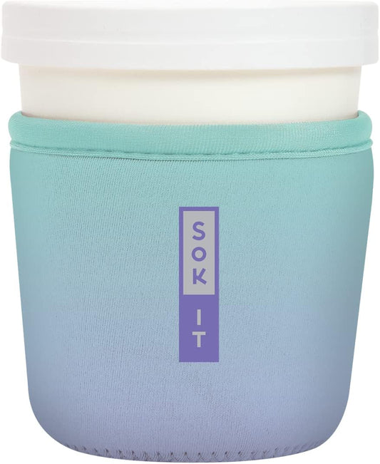 Sok It IceCreamSok Insulated Neoprene Cover (Mermaid Ombre, Tapered Ice Cream Pints)