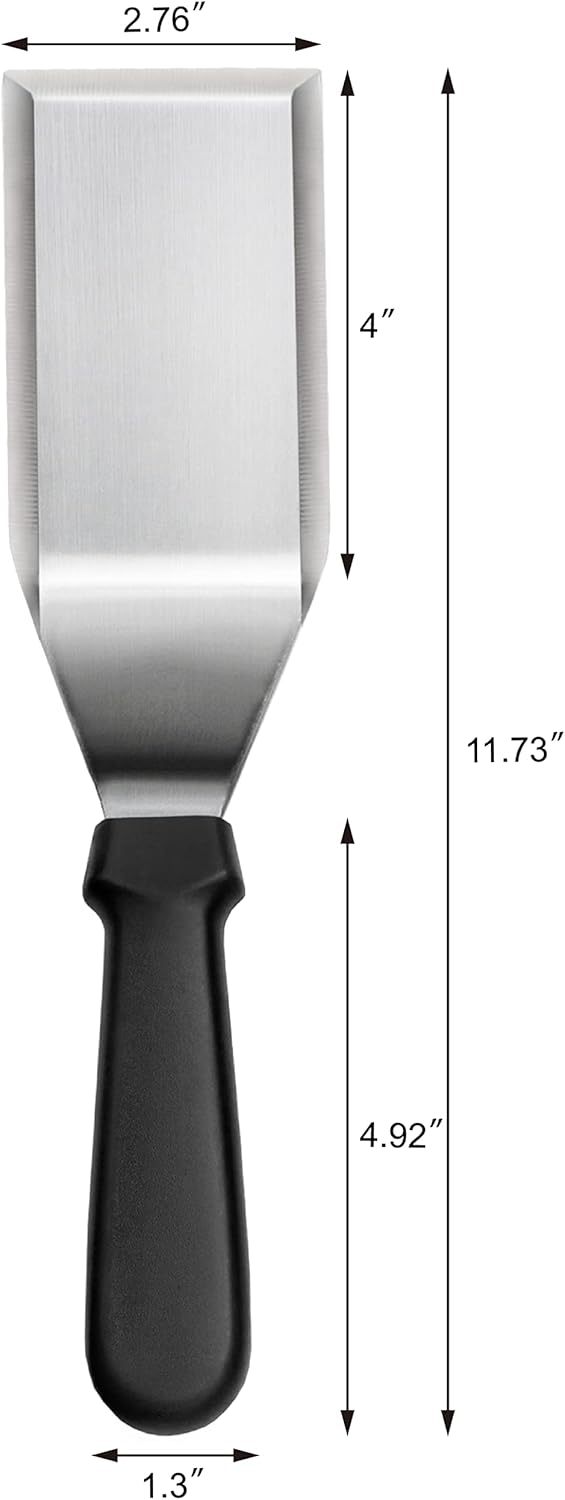 New Star Foodservice 36152 Plastic Handle Heavy Duty Hamburger Turner/Spatula with Cutting Edge, 11.5-Inch, Black