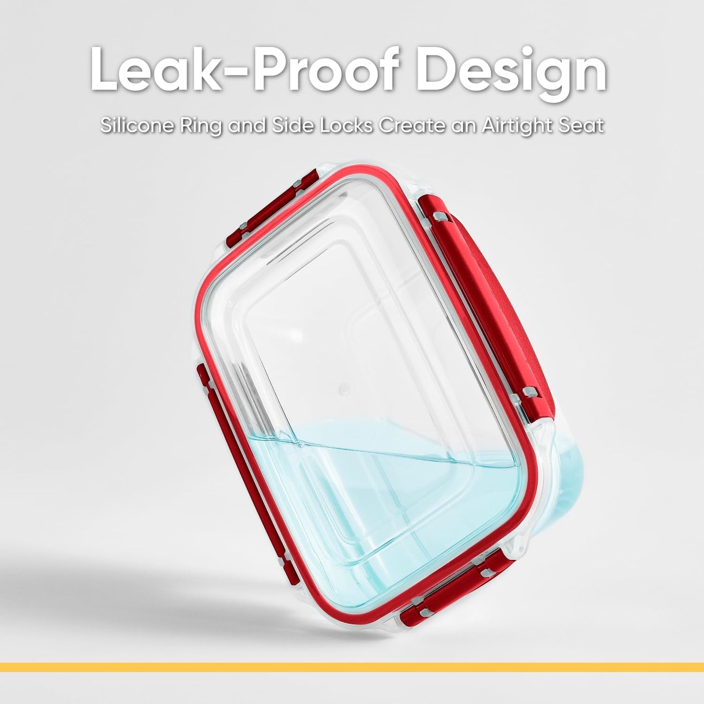 Superio Plastic Food Storage Containers with Airtight Lids, 4 Pack- 80 Oz, BPA Free, Leakproof, Stackable, Microwave, Dishwasher, Freezer Safe, Red