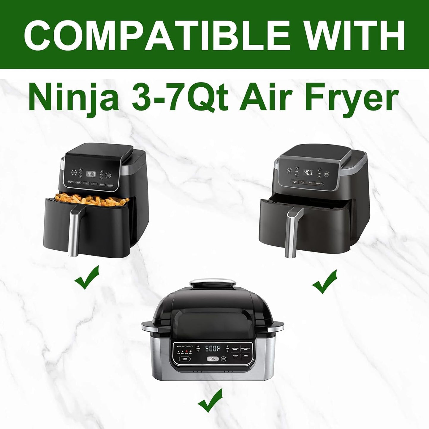 100 Pcs Non-Stick Disposable Parchment Paper Pads Air Fryer Liners Compatible with Ninja AG301 Indoor Grill Air Fryer