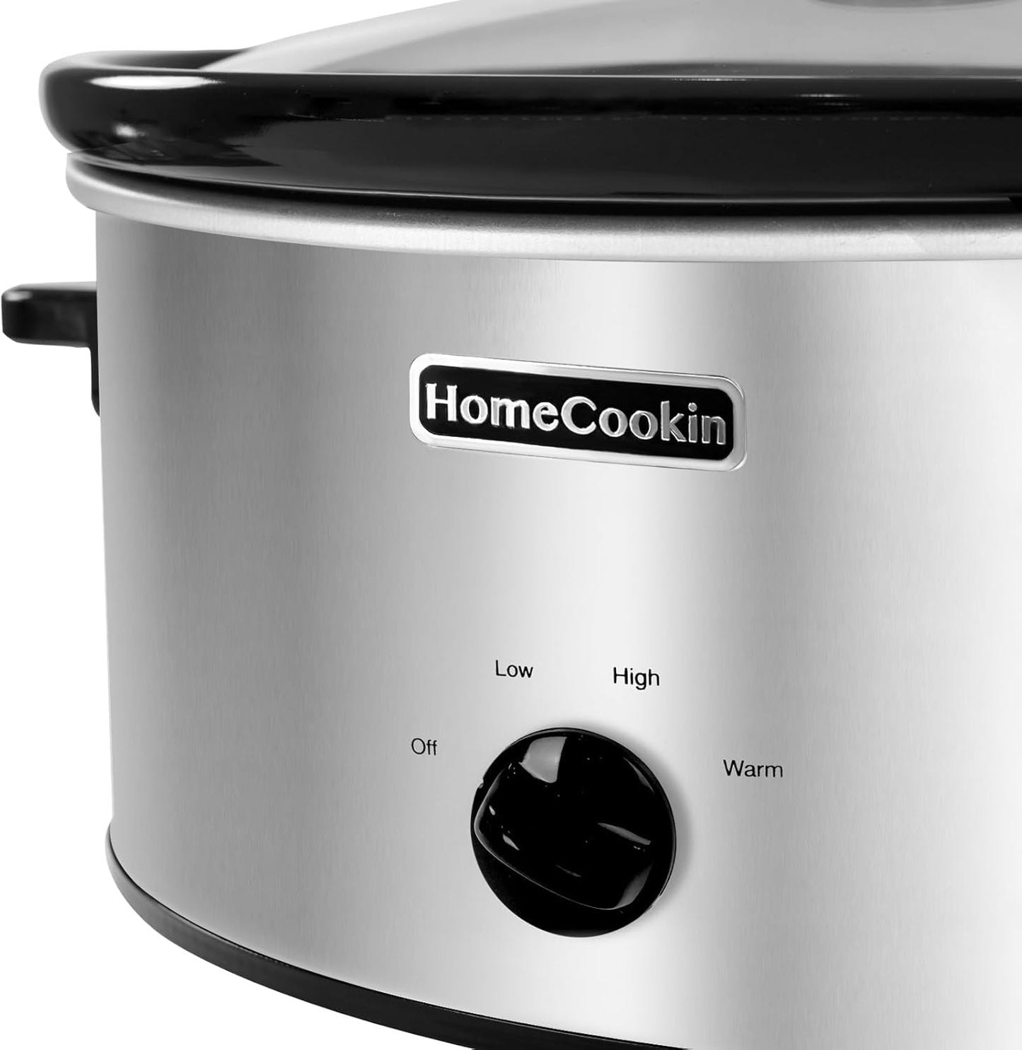 HOMECOOKIN 6 Quart Slow Cooker Oval Manual Pot Food Warmer with 3 Cooking Settings, Stainless Steel