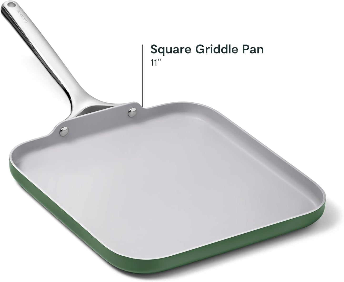 Caraway Square Griddle Pan - 11” Square Pan - Non-Stick Ceramic Coated - Non Toxic, PTFE & PFOA Free - Oven Safe & Compatible with All Stovetops - Sage