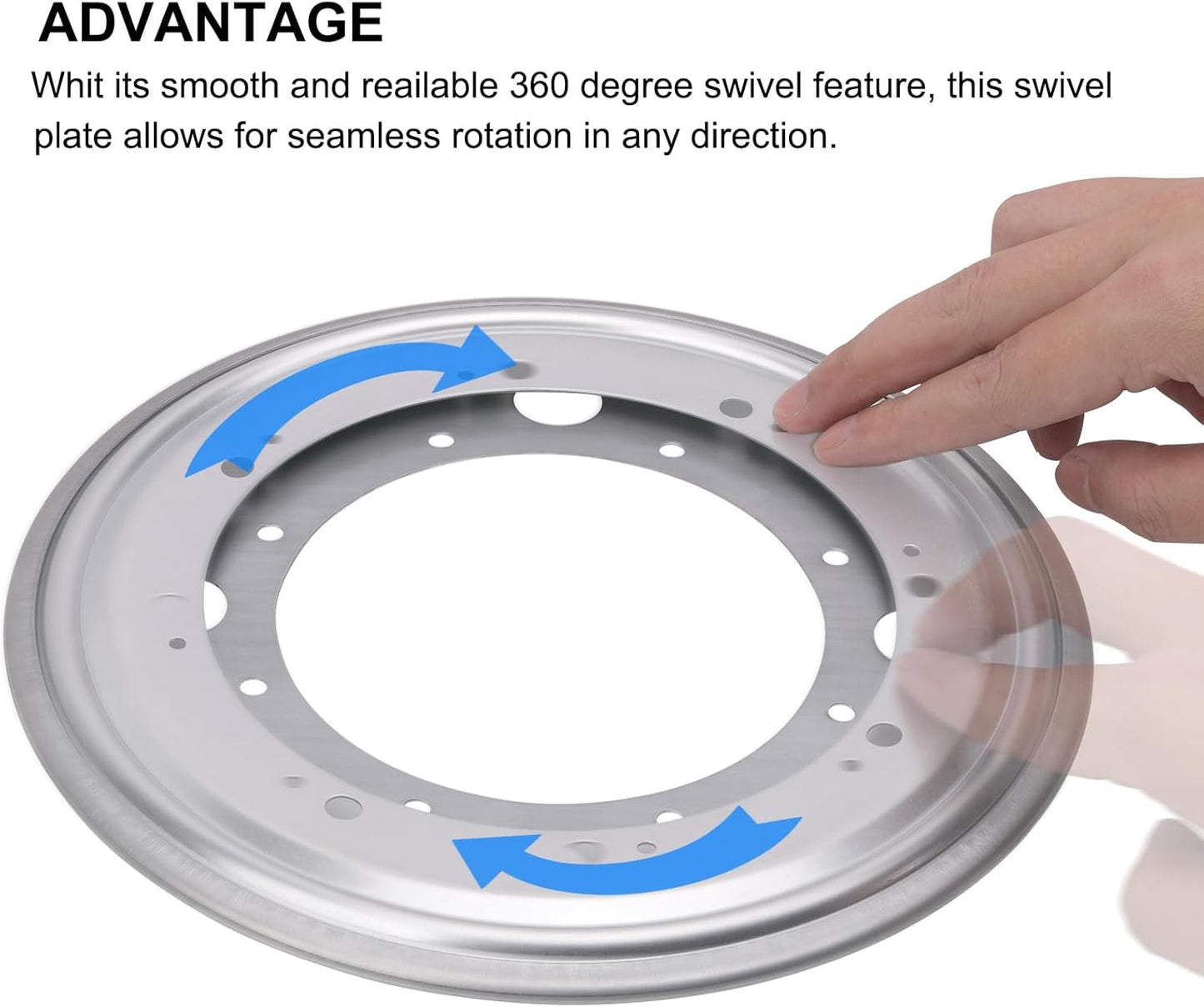 9" Round Lazy Susan Turntable Bearing Plate 5/16”Thick Lazy Susan Hardware, Rotating Swivel Plate with 750 lb Load Capacity, Lazy Susan Turntable Base for Table, Serving Tray, Kitchen