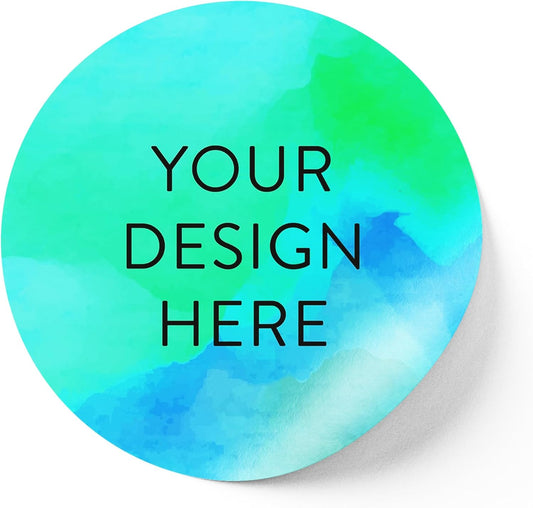 100 Custom Vinyl Stickers - Upload Your own Image, Text, Design, Logo - Personalized Logo Labels for Handmade, Packaging, Bottle, Jars, Candle, Brand Stickers (Blue Green, 3x3)