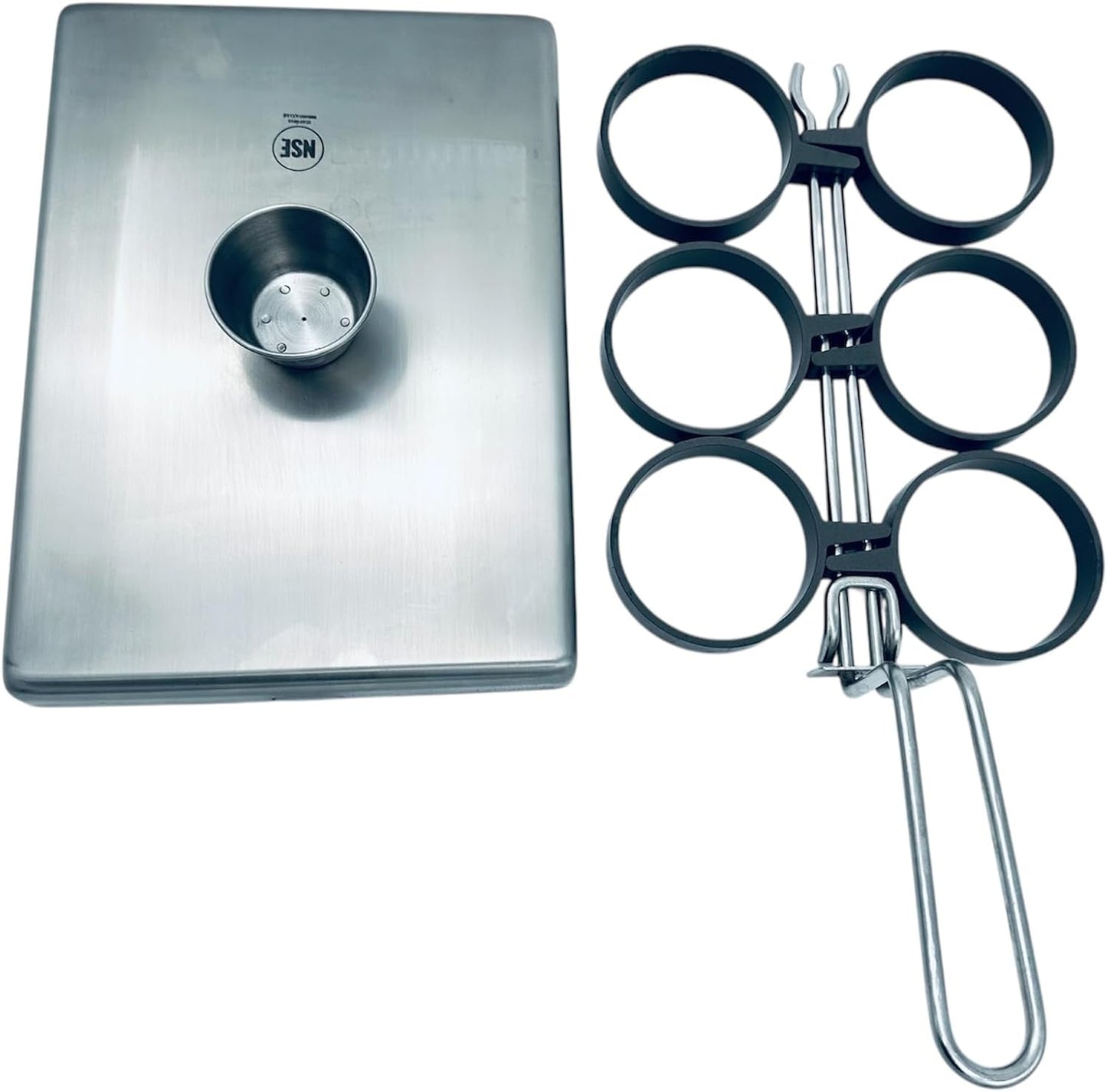 Rattleware Stainless Steel Egg Rings - Commercial-Grade, Even Cooking, Heat-Resistant Handle, Ideal for Frying Eggs - Durable & Trusted by Professional Chefs Worldwide (6 Ring Set)