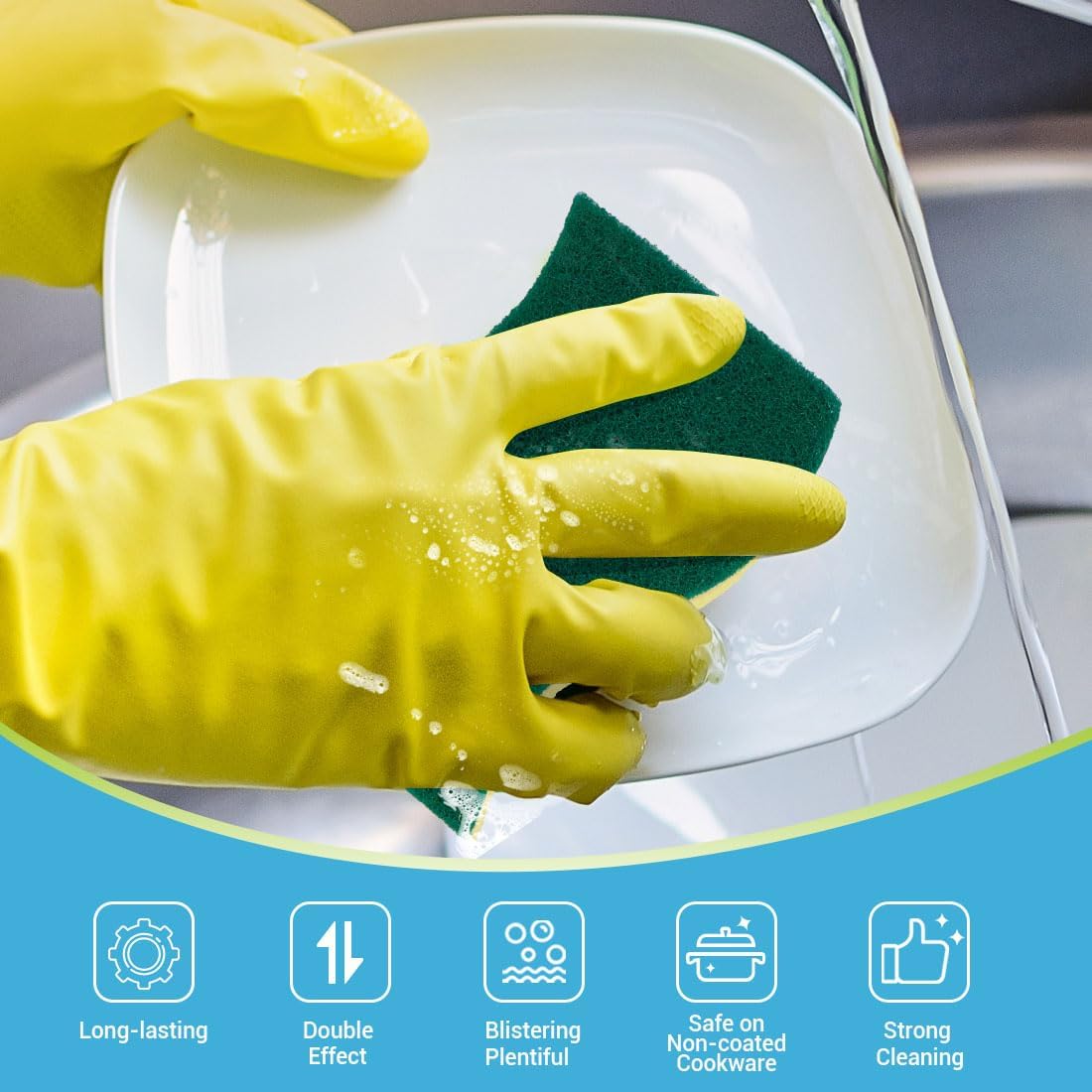 AIDEA Heavy-Duty Scrub Sponges, 12Count, Sponge for Non-Coated Cookware, Kitchen Sponges for Dishes, Scrubbing Power for Tough Messes, Cleaning Sponge for Kitchen, Bathroom, Household