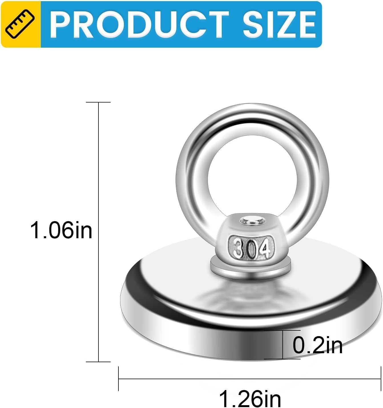 Magnetic Hooks, 100 LB（45KG） Heavy Duty Magnetic Hooks with Countersunk Hole Eyebolt, Perfect for Home, Kitchen, Workplace, Office and Garage, Pack of 25